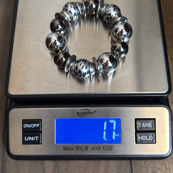 Vintage Estate Silver and Black Beaded Bracelet Lot C50 - Picture 6 of 6